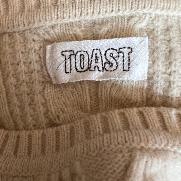 Toast clothing cable knit Aran wool sweater beige tunic size Large or Medium - Picture 4 of 4